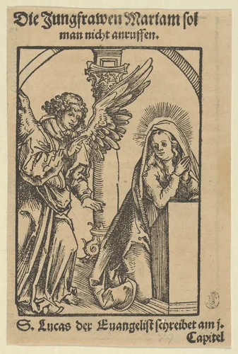 The Annunciation by Lucas Cranach, print, 1505-1517
