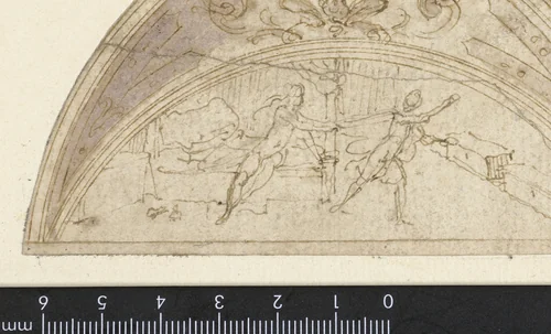 Jozef en de vrouw van Potifar by Perino del Vaga, drawing, 1520-1547