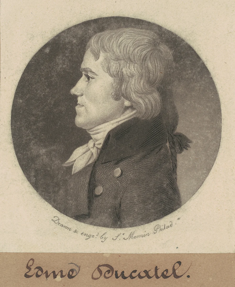 Edme Ducatel by Charles B. J. Févret de Saint-Mémin, print, 1800