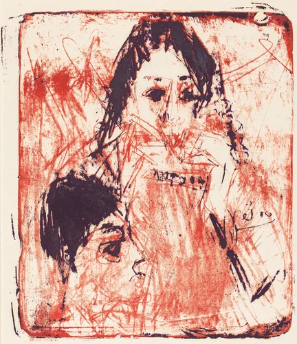 Harmonica Player by Ernst Ludwig Kirchner, print, 1919