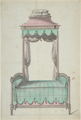 Design for a Bed and a Canopy by anonymous, drawing, 1700-1799