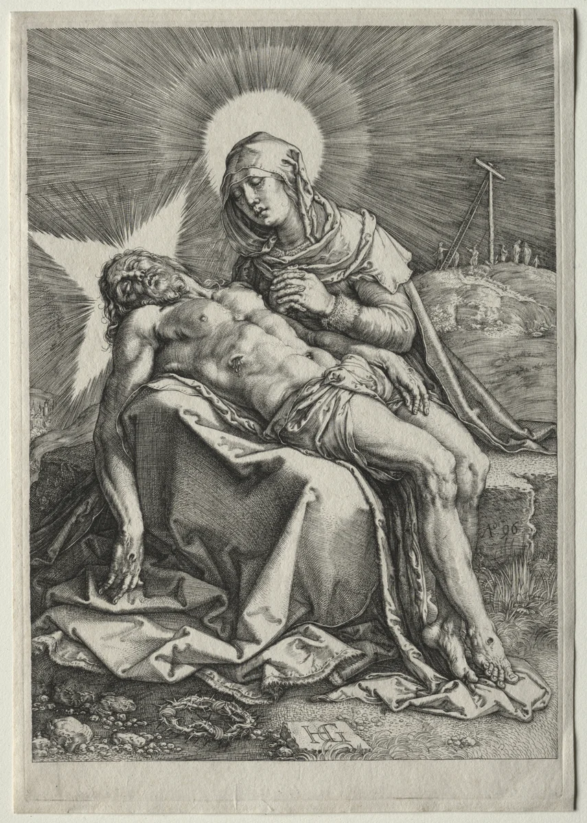 Pieta by Hendrick Goltzius, print, 1596