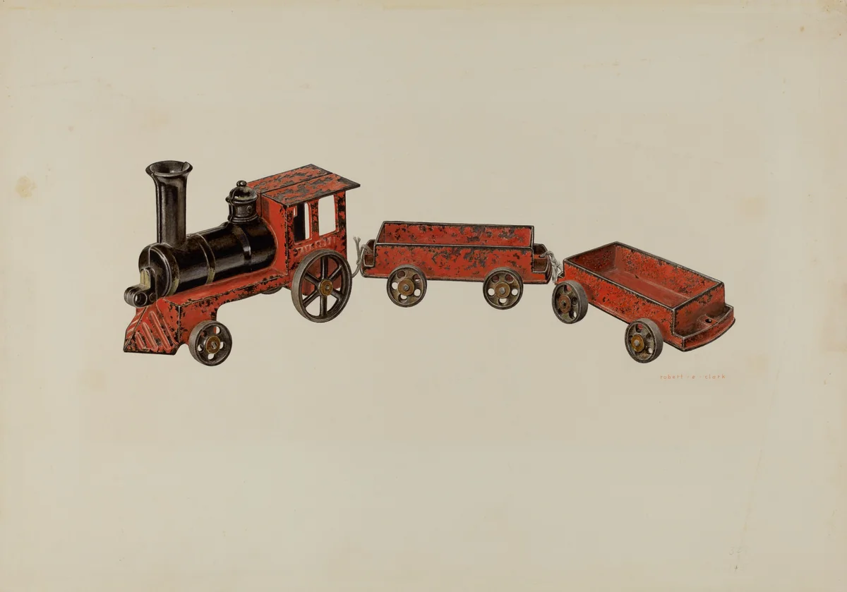 Toy Train by Robert Clark, index of american design, 1940