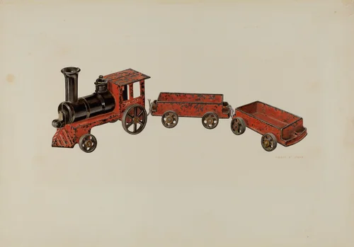 Toy Train by Robert Clark, index of american design, 1940