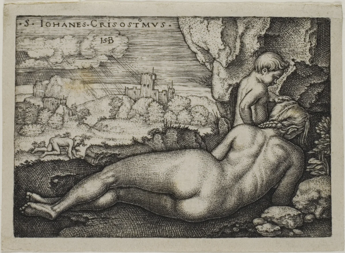 Penance of St. John Chrysostomus by Sebald Beham, print, 1520-1550