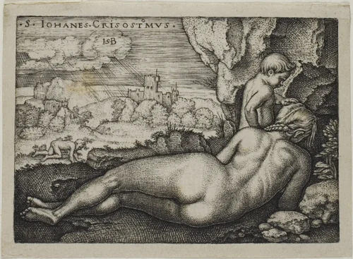 Penance of St. John Chrysostomus by Sebald Beham, print, 1520-1550