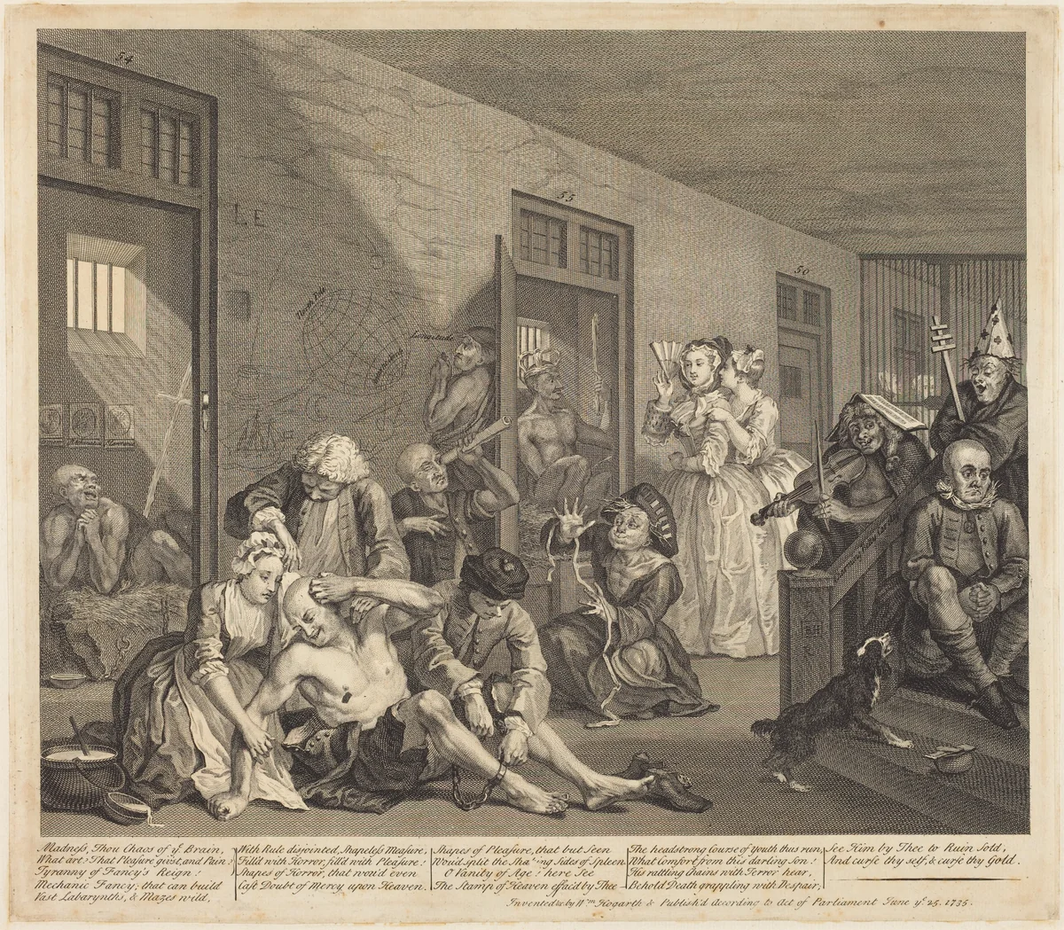 A Rake's Progress: pl.8 by William Hogarth, print, 1735