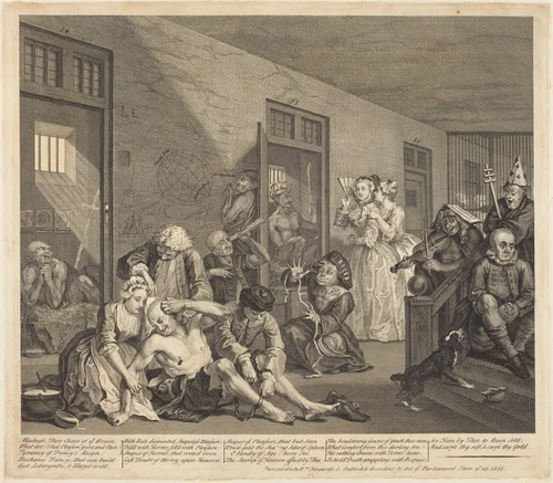 A Rake's Progress: pl.8 by William Hogarth, print, 1735