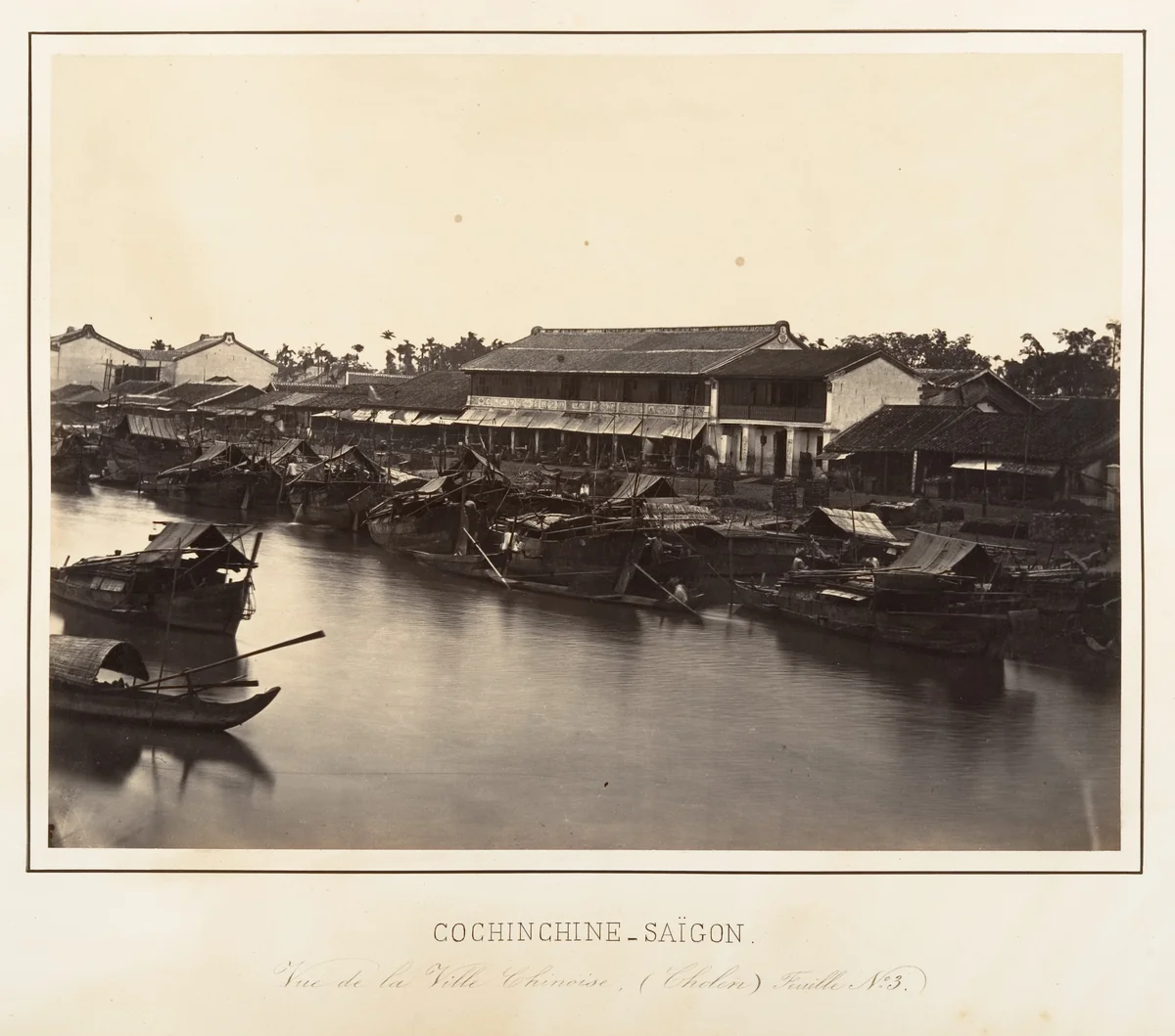 Vue de la Ville Chinoise (Cholen) Feuille No. 3, Saïgon, Cochinchine by Emile Gsell, photograph, 1866