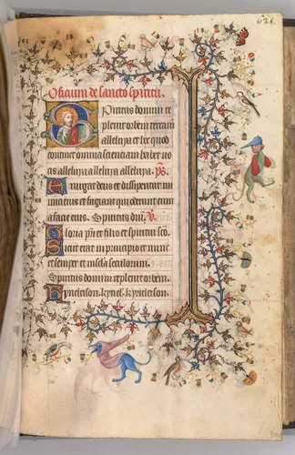Hours of Charles the Noble, King of Navarre (1361-1425): fol. 307r, Bust of Christ by Master of the Brussels Initials and Associates, book, 1400-1410