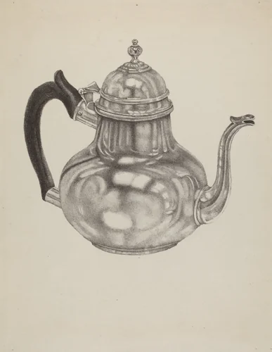 Silver Teapot by American 20th Century, index of american design, 1935-1942