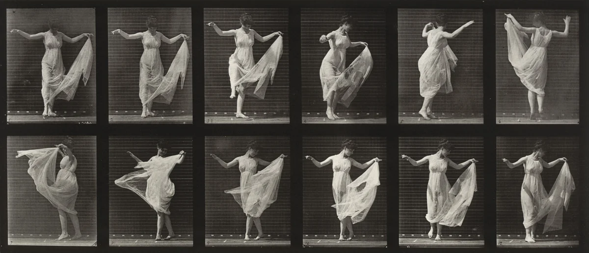 Woman Dancing (Fancy): Plate 187 from Animal Locomotion (1887) by Eadweard Muybridge, photograph, 1884