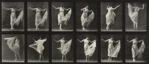 Woman Dancing (Fancy): Plate 187 from Animal Locomotion (1887) by Eadweard Muybridge, photograph, 1884
