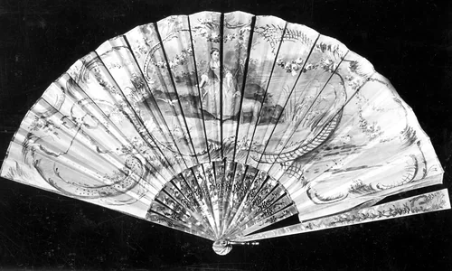 Fan by France, textile, 1870-1890