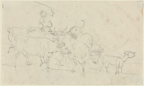 Cattle by Thomas Rowlandson, drawing, 1756-1827