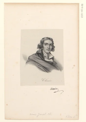 Portret van Marie-Joseph Chénier by anonymous, print, 1818-1842