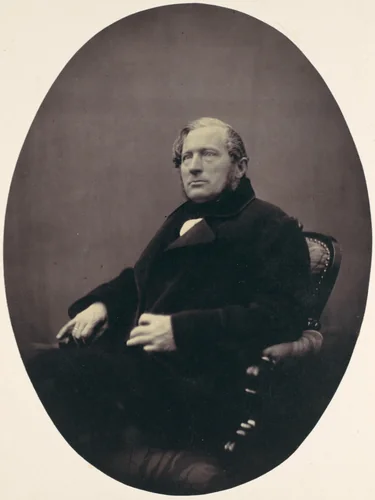 [Man Seated in Armchair] by Franz Antoine, photograph, 1850-1869