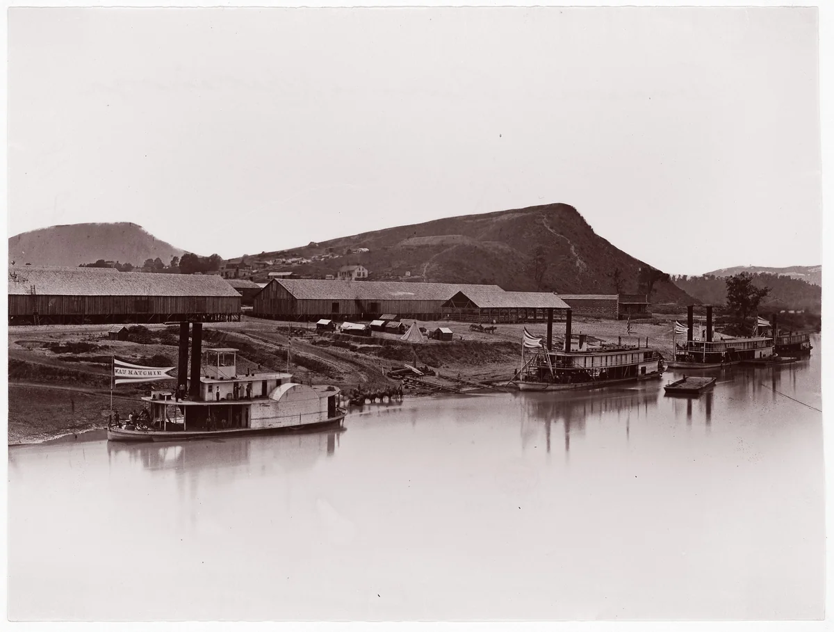 Tennessee River at Chattanooga (81 Lookout Mountain Spur) by George N. Barnard, photograph, 1861-1865