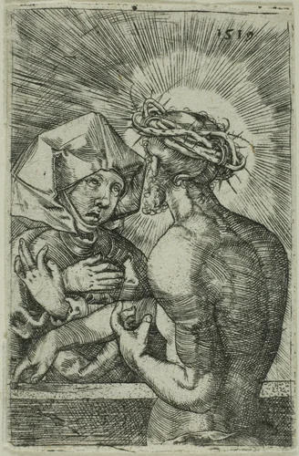 Christ Crowned with Thorns Speaking to His Mother by Sebald Beham, print, 1519