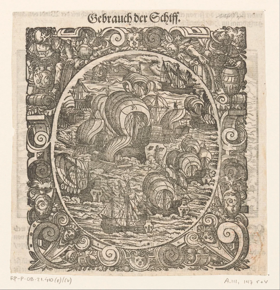 Schepen op het water by Jost Amman, print, 1573