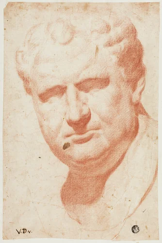 Ancient Portrait Bust of Vespasian by Vincenzo Dandini, drawing, 1627-1675