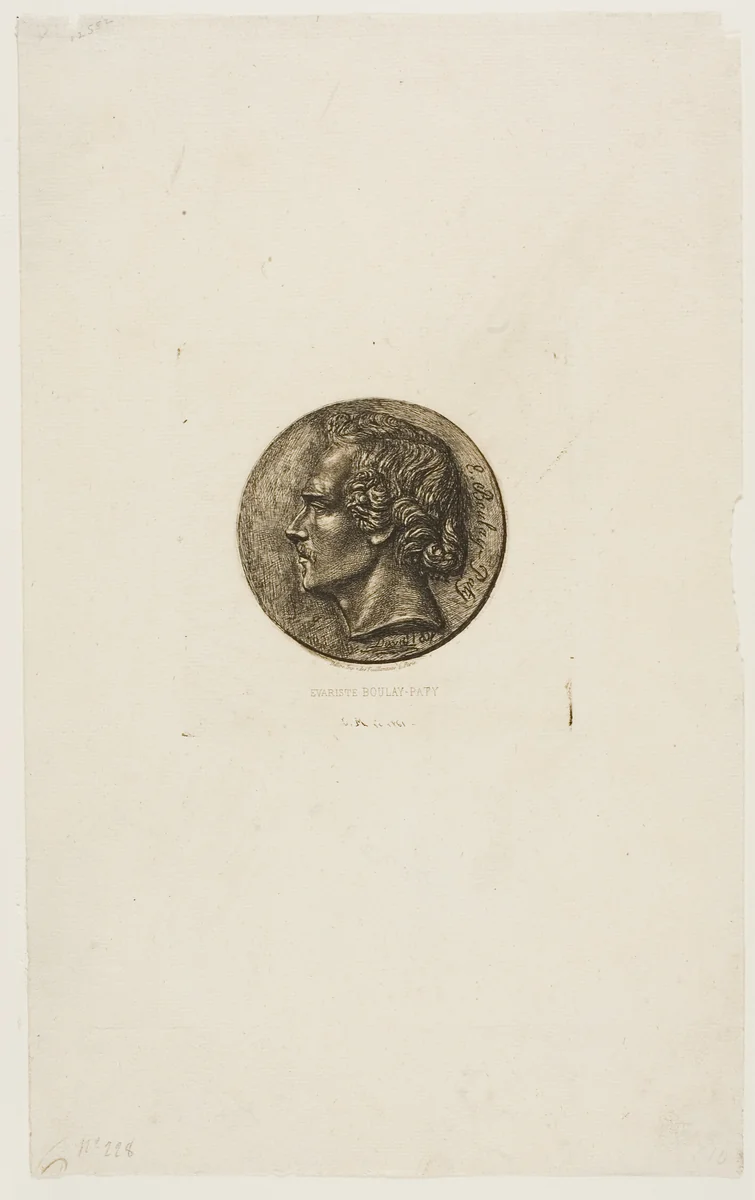Portrait of the Poet Evariste Boulay-Paty by Charles Meryon, print, 1861