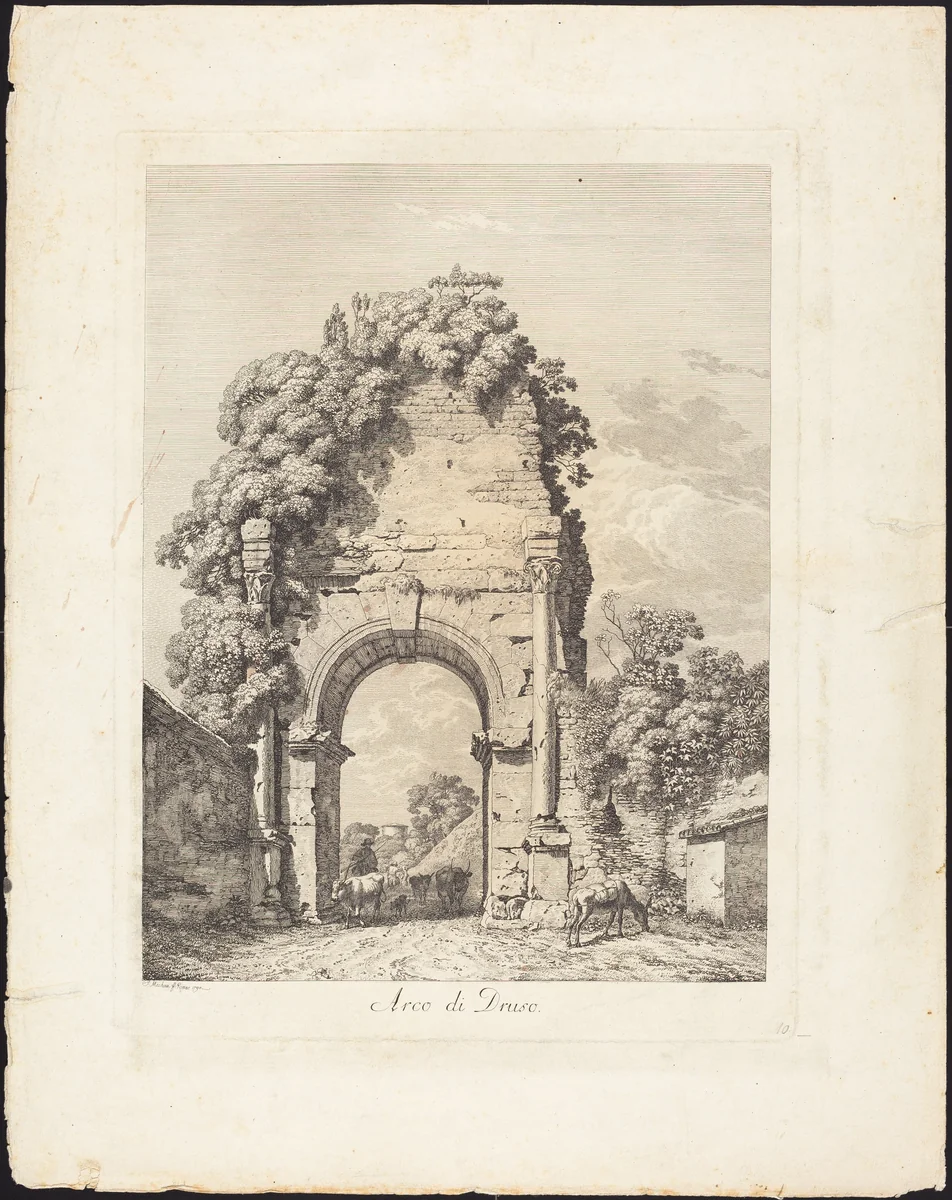 Arco di Druso by Jacob Wilhelm Mechau, portfolio, 1745-1808