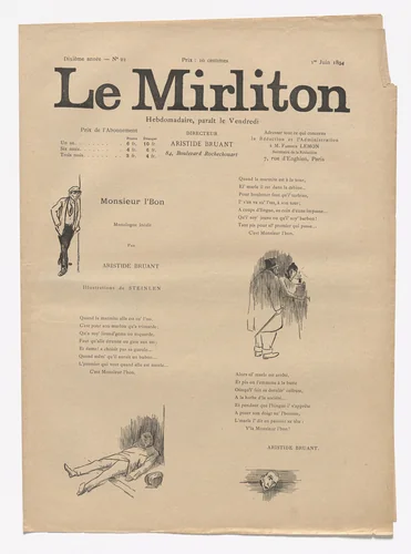 Le Mirliton, no. 22 by Théophile-Alexandre Steinlen, periodical, 1894