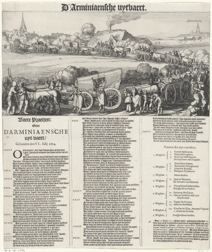 D’Arminiaensche uyt-vaert (The Arminian Funeral) by Claes Jansz Visscher, print, 1619