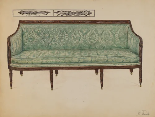 Sofa by Nicholas Gorid, index of american design, 1935-1942