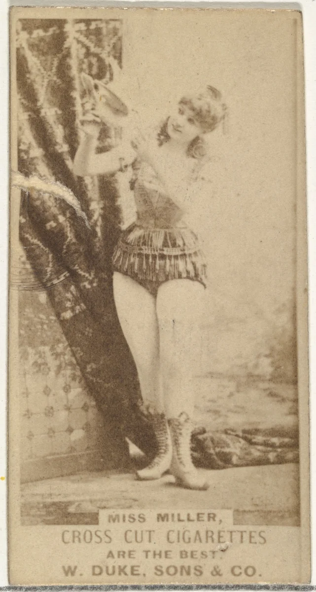 Miss Miller, from the Actors and Actresses series (N145-3) issued by Duke Sons & Co. to promote Cross Cut Cigarettes by W. Duke, Sons & Co., photograph, 1880-1889