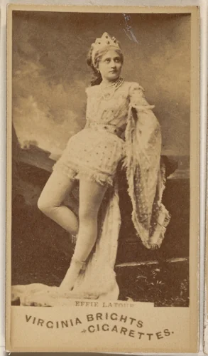 Effie Latour, from the Actors and Actresses series (N45, Type 1) for Virginia Brights Cigarettes by Allen & Ginter, photograph, 1885-1891