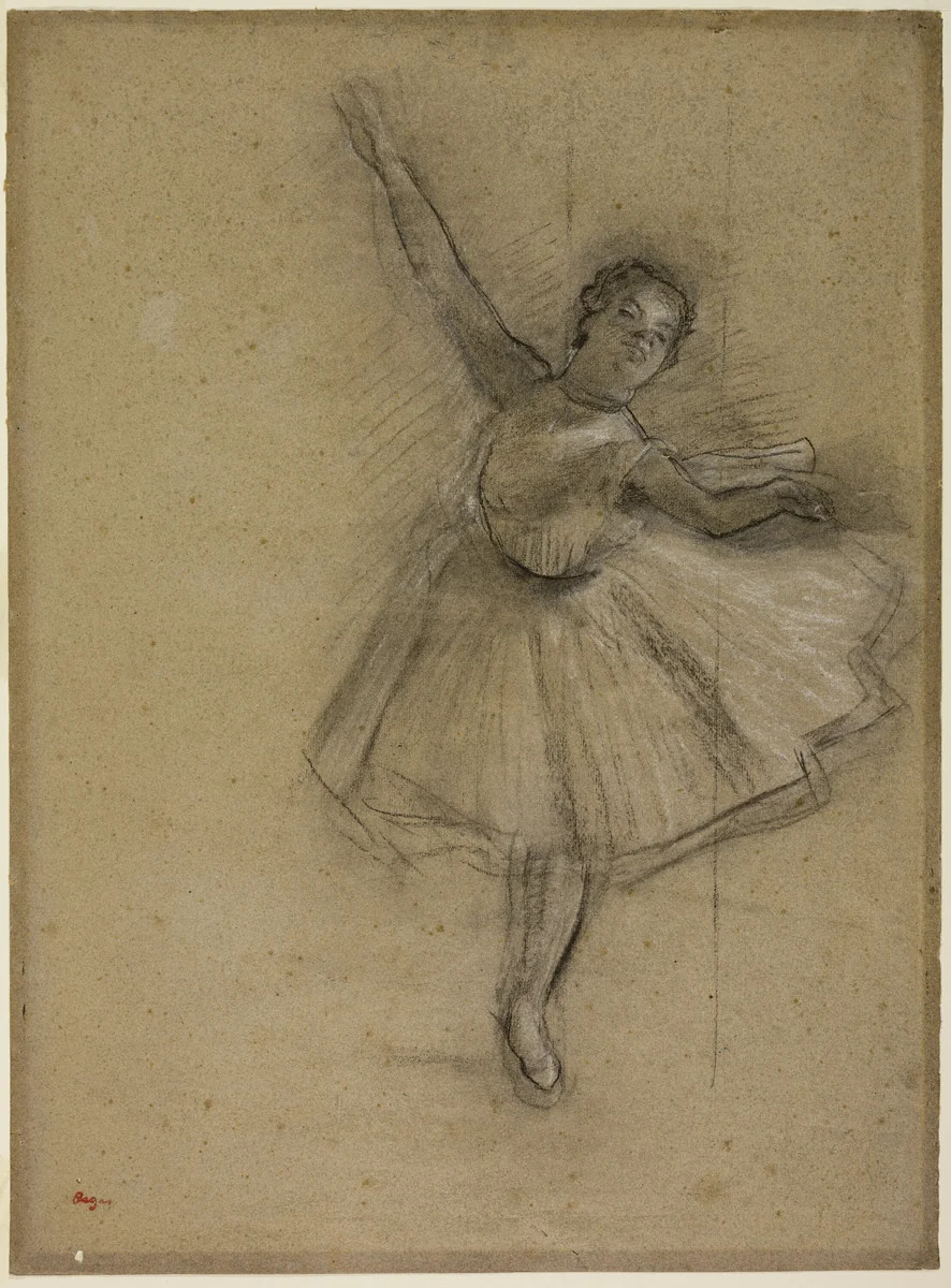Dancer Turning by Edgar Degas, drawing, 1871-1880