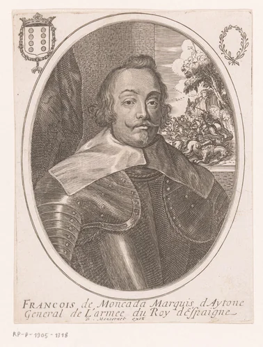 Portret van Francisco de Moncada by anonymous, print, 1610-1668