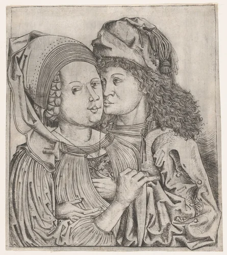 The Lovers by Master bxg, print, 1465-1490