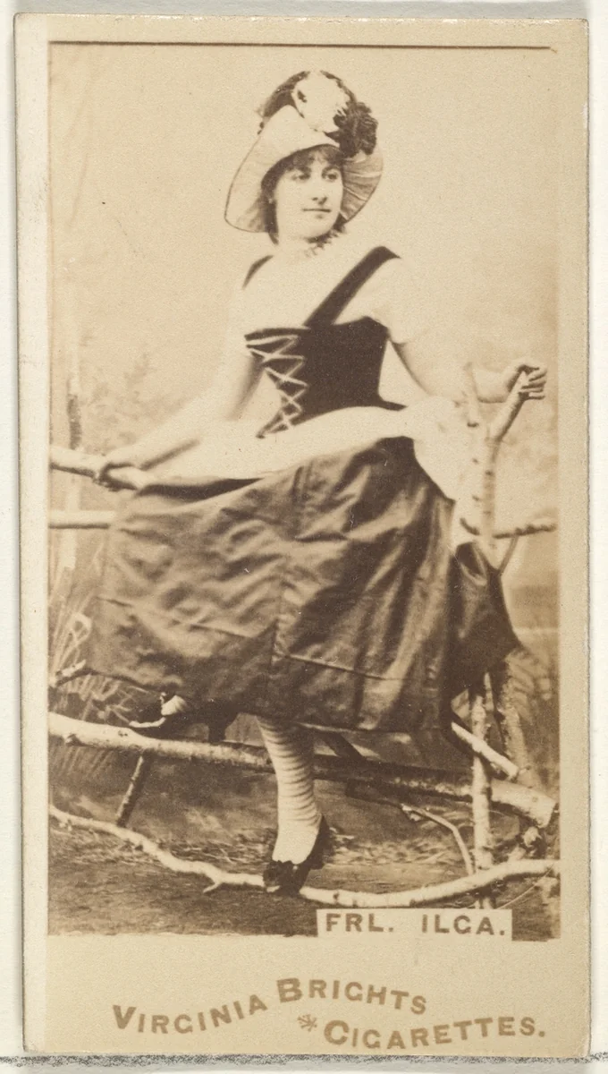 Fräulein Ilga, from the Actors and Actresses series (N45, Type 1) for Virginia Brights Cigarettes by Allen & Ginter, photograph, 1885-1891