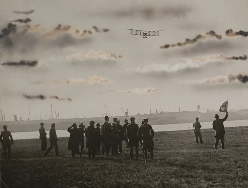 Victor Carlstrom's Record Breaking Flight by Underwood and Underwood, photograph, 1916