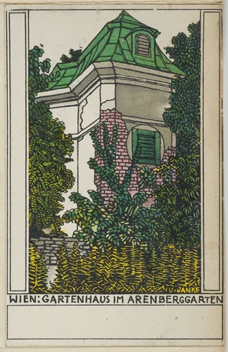 Vienna: Garden House in the Arenberg Garden by Urban Janke, print, 1910