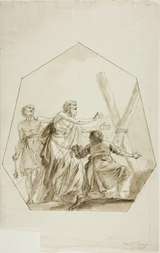 Crucifixion of Saint Andrew by Domenico Pozzi, drawing, 1764-1796