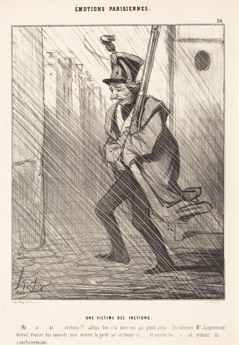 Emotions Parisiennes: Une Victime des Factions by Honoré Daumier, print, 1842