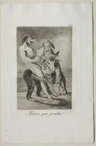Look How Solemn They Are!, Plate 63 by Francisco de Goya, print, 1799