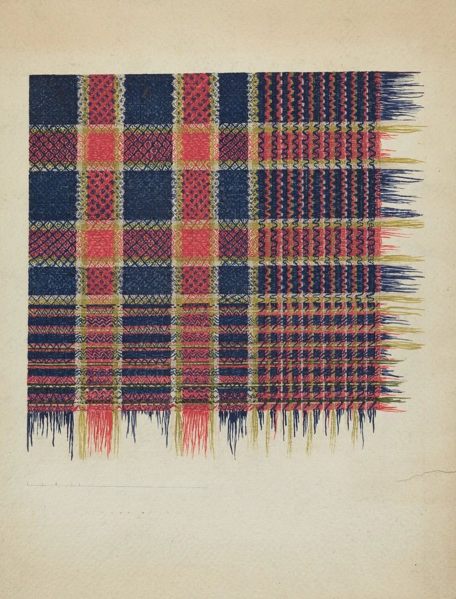 Handwoven Coverlet by Dorothy Lacey, index of american design, 1936