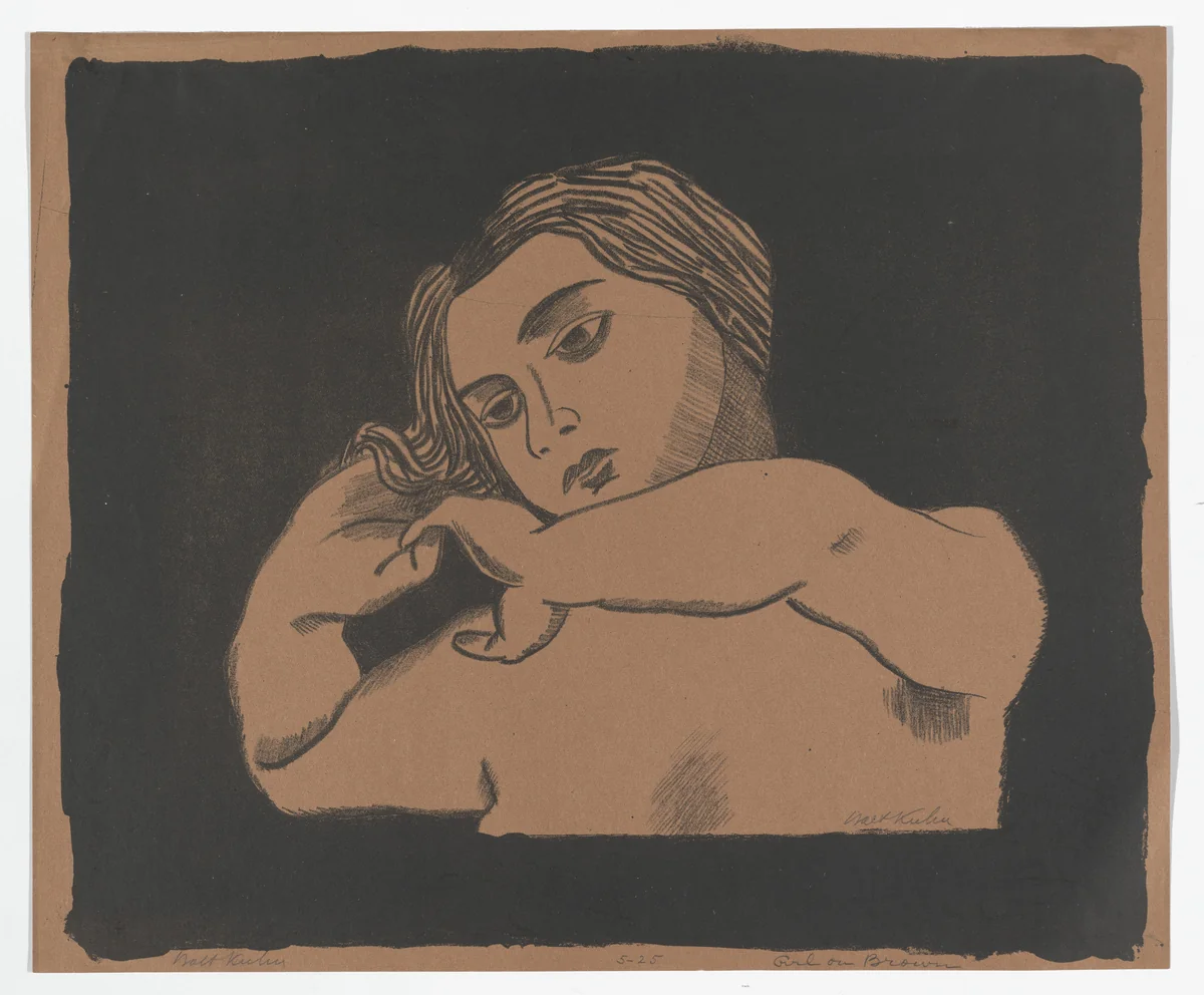 Girl on Brown by Walt Kuhn, print, 1925