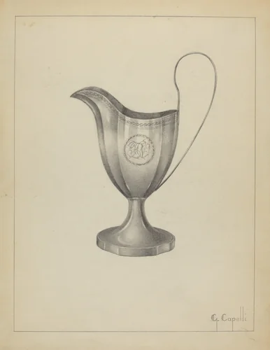 Silver Pitcher by Gordon Sanborn, index of american design, 1935-1942