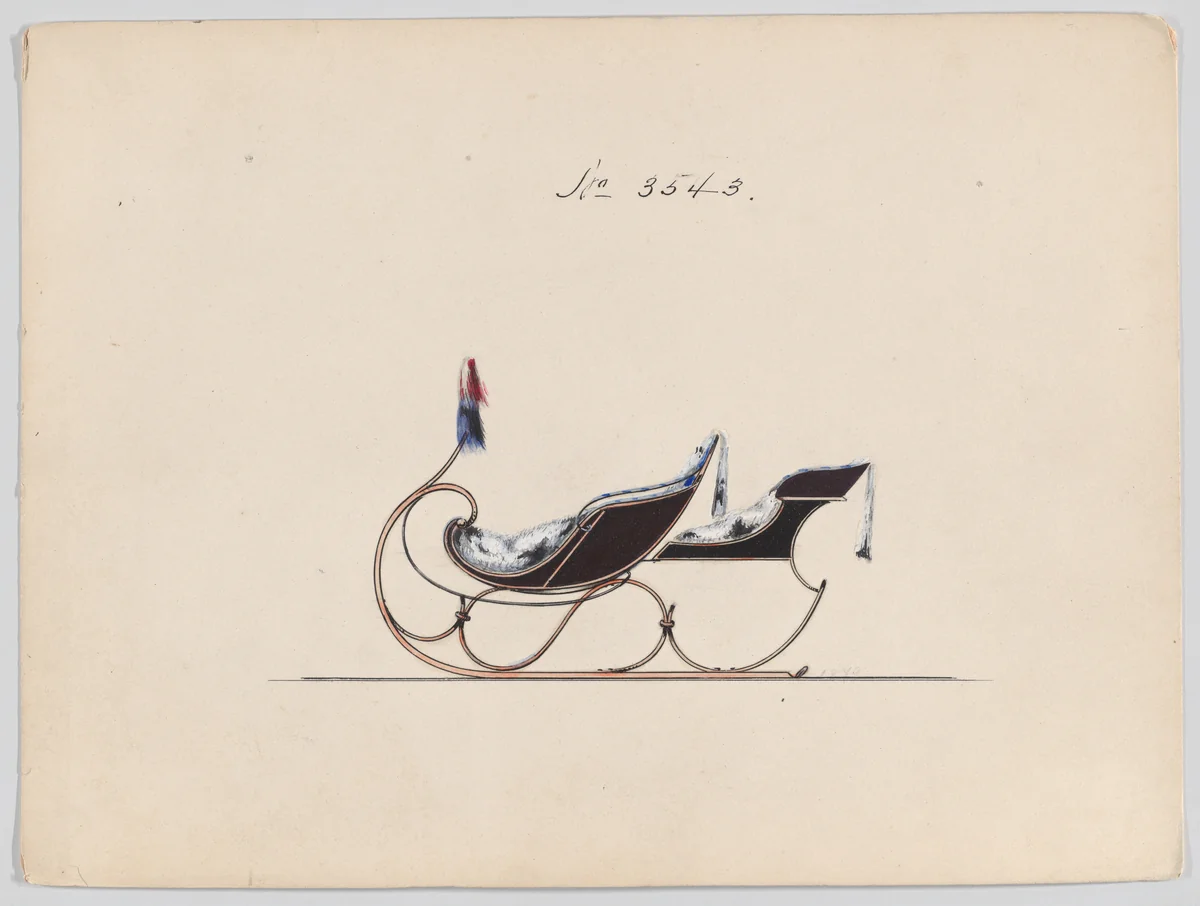 Sleigh with Rumble Seat # 3543 by Brewster & Co., drawing, 1879