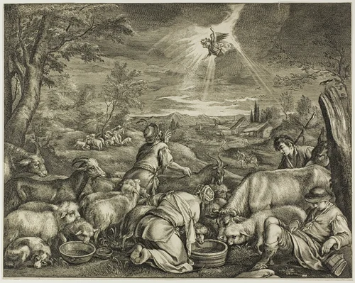 The Departure of Abraham for Sichem, from Cabinet Reynst by Cornelis Visscher, print, 1655-1658