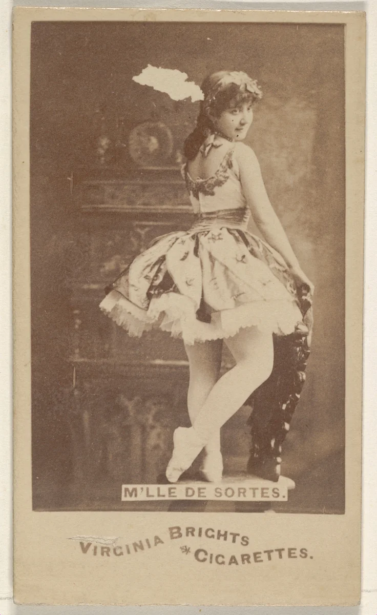 M'lle de Sortes, from the Actors and Actresses series (N45, Type 6) for Virginia Brights Cigarettes by Allen & Ginter, photograph, 1885-1891