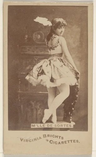 M'lle de Sortes, from the Actors and Actresses series (N45, Type 6) for Virginia Brights Cigarettes by Allen & Ginter, photograph, 1885-1891