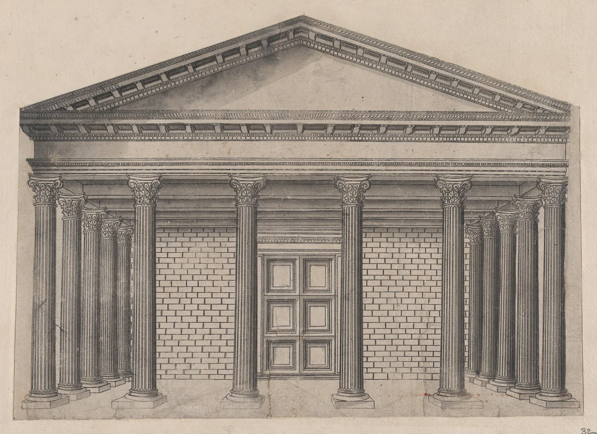 Maison antique a Nymmes, from "Speculum Romanae Magnificentiae" by anonymous, print, 1530-1580