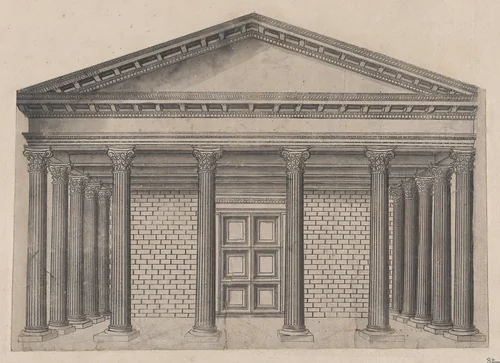 Maison antique a Nymmes, from "Speculum Romanae Magnificentiae" by anonymous, print, 1530-1580